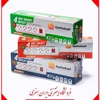 تصویر پریز 4 خانه بدون ارت پارس با کابل و کلید بهداد الکتریک 