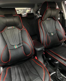 تصویر روکش صندلی خودرو طرح گوچی تیبا 2 و کوییک چرم 