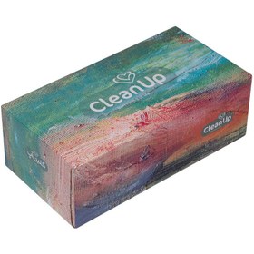 تصویر دستمال کاغذی جعبه ای 150برگ کلین آپ مدل کلکسیون بافت sheet clean up paper tissue box texture collection model