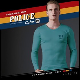 تصویر تی شرت مردانه آستین بلند پلیس - FC033 (BODYSIZE(S,M) سایز متوسط و کوچک) 