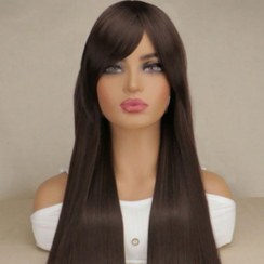 تصویر کلاه‌گیس بلند یک متری قهوه ای 