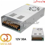 تصویر منبع تغذیه سوئیچینگ 12 ولت 30 آمپر power supply فن دار 