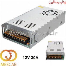 تصویر منبع تغذیه سوئیچینگ 12 ولت 30 آمپر power supply فن دار 