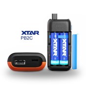 تصویر شارژر باتری لیتیوم اتوماتیک + پاور بانک PB2C اکستار XTAR Xtar battery charger+power bank