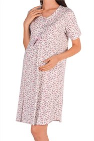 تصویر لباس شب بارداری زنانه آستین کوتاه صورتی برند Nicoletta کد 1607118721 