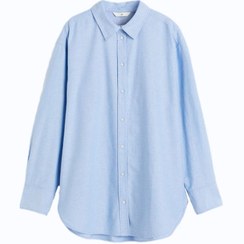 تصویر شومیز آبی آکسفورد زنانه اچ اند ام-H&M مدل 10013 