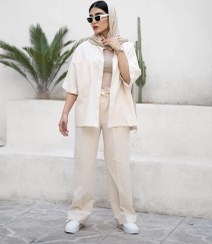 تصویر ست شومیز و شلوار لینن نچرال 