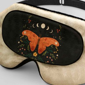 تصویر طرح ماه و پروانه کد268 برای چشم بند کورال Moon and Butterfly Design for Coral268 Sleep Mask