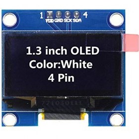 تصویر ماژول OLED 1.3 inch 128x64 سفید دارای رابط I2C 