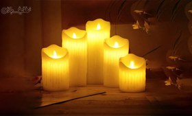 تصویر شمع پلاستیکی شعله متحرک باتری خور LED Plastic Swinging Candle در ۵ سایز تا ۵۰% تخفیف 