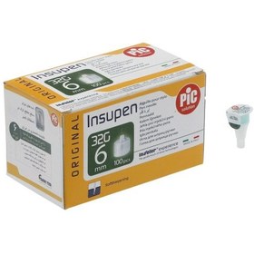 تصویر سوزن قلم انسولین پیک سلوشن سایز ۶ میلی متر  گیج ۳۲ بسته ۱۰۰ عددی Pic Solution Insupen 6mm 32G 100 PCS
