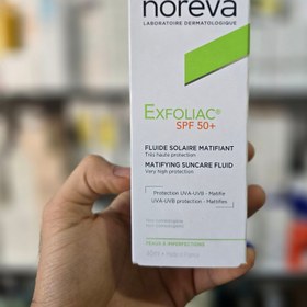 تصویر فلوئید ضد آفتاب نوروا Noreva پوست چرب مدل +exfoliac spf 50 