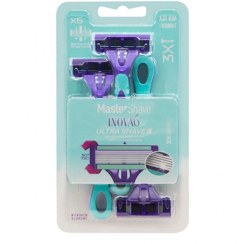 تصویر تیغ اصلاح زنانه 6 لبه 3 تایی Inova 6 مستر شیو 