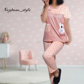 تصویر ست تیشرت شلوار زنانه عروسکی - تک رنگ / فری سایز Doll Pants T-Shirt Set