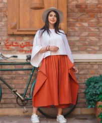 تصویر ست دوتیکه شومیز و دامن شلواری زنانه مدل مثلثی 