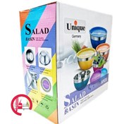 تصویر ست کاسه 5 تیکه استیل درب رنگی یونیک هوم مدل FD-5C 