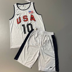 تصویر ست رکابی و شلوارک ورزشی مردانه یو اس ای(USA) سوزنی تنفس دار کد 2948 