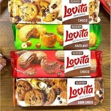 تصویر کوکی لاویتا روشن موجود در 4 طعم کارتن 18 تایی(۱۵۰گرم) ROSHEN LOVITA 