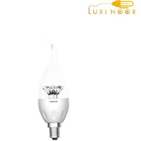 تصویر لامپ ال ای دی اشکی شفاف 8 وات افق پایه E14 