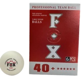 تصویر توپ پینگ پنگ فاکس مدل ۶ ستاره بسته ۶ عددی از پلیمر 