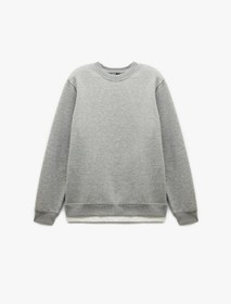 تصویر سویشرت مردانه خاکستری کوتون | 6WAM70070MK اورجینال 