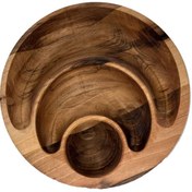 تصویر اردو خوری چوبی دایره قطر 30 