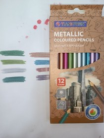 تصویر مداد رنگی 12تایی مدل متالیک 