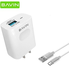 تصویر شارژر دیواری باوین همراه با کابل Bavin PC318 charge with cable 