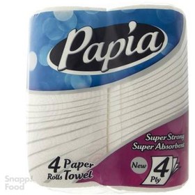 تصویر دستمال حوله ای کاغذی پاپیا (Papia) مدل Super Strong بسته 4 عددی 