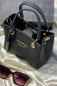 تصویر کیفدوشی زنانه 2 تیکه چرمی برندARMANI مدل کلاسیک همراه بند بلند ARMANI BAG