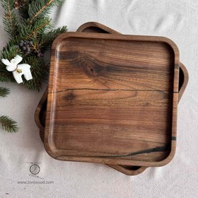 تصویر سینی مربع چوبی 