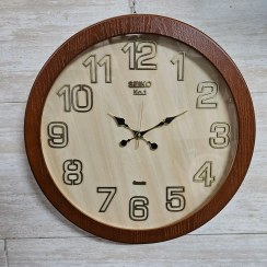 تصویر ساعت دیواری چوبی مدل سیکو ( قطر 50 ) 