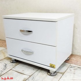 تصویر میز پاتختی قائم مدل دو کشو کد P001 کاتن مدل 106150 