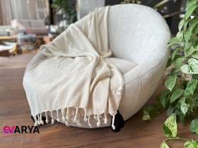 تصویر شال مبل منگوله دار طرح Basket ابعاد ۱۷۰×۱۳۰ 