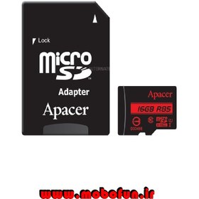 تصویر کارت حافظه microSDHC اپیسر مدل AP16GA کلاس 10 استاندارد UHS-I U1 سرعت 45MBps ظرفیت 16 گیگابایت ا Apacer AP16GA UHS-I U1 Class 10 45MBps microSDHC 16GB Apacer AP16GA UHS-I U1 Class 10 45MBps microSDHC 16GB