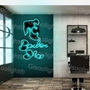 تصویر تابلو نئون فلکسی آرایشگاه مردانه، تابلو نورانی ارایشگاه مردانه و Barber shop، تابلو نئون آرایشگاه مردانه Barbershop neon sign