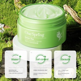 تصویر کرم مرطوب کننده وان اسپرینگ حاوی عصاره چای سبز وزن 50 گرم GREEN TEA MOISTURIZING CREAM ONE SPRING