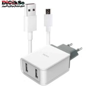 تصویر شارژر دیواری تسکو مدل TTC 55 به همراه کابل تبدیل microUSB سفید شارژر موبایل تسکو