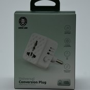 تصویر تبدیل 3 به 2 تایمردار گرین لاین مدل G1 Green Lion universal conversion plug with timer function