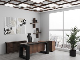 تصویر میز کارشناسی مدل بارکاو - طول ۱۷۰، عرض ۷۰، ارتفاع ۷۸ / Barkav bachelor's desk