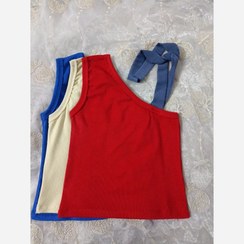 تصویر کراپ بند پاییونی پارچه - سرمه ای 