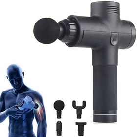 تصویر Handheld Personal Muscle Massage Gun, Deep Tissue Massager,Powerful Cordless Percussion Massage Gun, Portable Massage Device with 4 Massage Heads,Featuring Quiet Glide Technology (Black) 