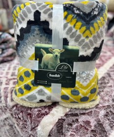 تصویر پتو‌پشت‌گوسفندی‌رویه‌ابریشمی‌مدل‌جدید‌ازبرند‌کاندیش - زرد‌طوسی 