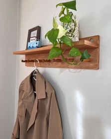 تصویر شلف دیواری چوبی Wooden wall shelf