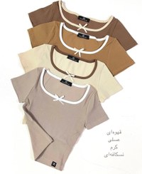 تصویر کراپ یقه خشتی پاپیون فری سایز ۳۶تا۴۲ 