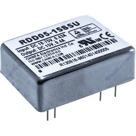 تصویر مبدل ولتاژ چینفا 400 میلی آمپر CHINFA RDD05-15S5U DC/DC IN:18-75V OUT:15V 