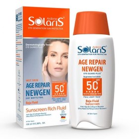 تصویر فلوئید ضدآفتاب SPF50 بدون رنگ Age Repair Newgen حجم 100 میل آردن سولاریس Age Repair Newgen Sunscreen Fluid SPF50, Colorless, 100 ml, Ardene solarise