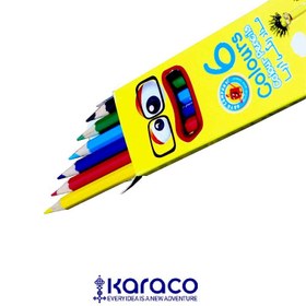 تصویر مداد رنگی 6 رنگ آریا 