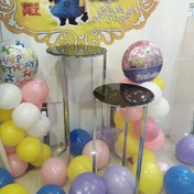 تصویر میز استوانه فلزی رنگ استیل (اجاره) 