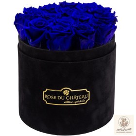 تصویر Blue Eternal Roses in Black Flocked Box | کد: ZNB-1JBV 